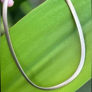 Gold over Sterling Silver Reversible Wide Omega chain necklace 31 grams